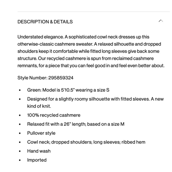 Club Monaco 100% Cashmere Cowl Pullover Sweater *Very Chic!* - Picture 6 of 7